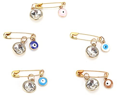 Yctze Broche Personnalisée Faite à la Main Contre Le Mauvais œil Bleu pour bébé Garçon, Parfaite pour Les Vêtements, Chapeaux, Décoration et Protection de Sacs