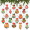 Carreuty 20 Stück Diamond Painting Weihnachten Anhänger, 5D Full Drill Adventskalender, Glänzend Bastelset DIY Basteln Weihnachten Kinder, Weihnachtsbaum Deko