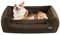 HMTOPE Hundebett, Hundesofa, Hundekissen, Hundekörbchen Abnehmbar und waschbar, Braun, 90 x 75 x 25 cm