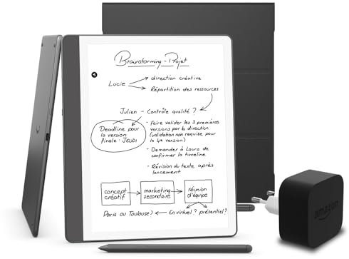 Kindle Scribe (version 2024) 16 GB, une couverture à base de plantes Amazon et un adaptateur secteur Amazon Powerfast 9 W