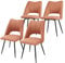 ML-Design Esszimmerstühle 4er Set Orange, Wohnzimmerstühle aus Stoffbezug & schwarzen Metallbeinen, Küchenstühle mit Rückenlehne, Polsterstühle für Esszimmer Wohnzimmer Küche Büro, Gepolsterte Sessel