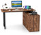 COSTWAY L-Shaped Computer Desk, 138CM Large Reversible Corner Desk Writing Study Table with File Cabinet & Power Outlets, Wooden Home Office PC Laptop Gaming Workstation (Rustic Brown + Black)
