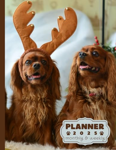 Cavalier King Charles Spaniel planner 2025: monthly and weekly 2025 | Spaniel-themed A4 2025 Diary | From Jan to Dec | Planning Giftable Perfect Gift ... Extra Notes Pages. | Animals Dog Breeds Pets