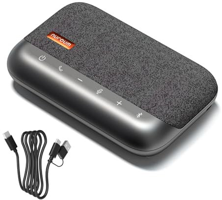 Nuroum A05B Bluetooth konferenzlautsprecher mit mikrofon, Tragbare Drahtlose Lautsprecher Noise Reduction Mic, 3m/10ft sprachaufnahmegerät Lautsprecher für PC/Laptop/Büro/Geschäftsreisen