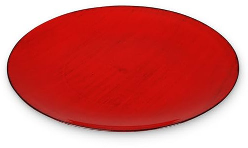 Deko-Teller 40 cm in rot-schwarz Vintagelook - Flacher Teller als Tischdeko Kerzenteller