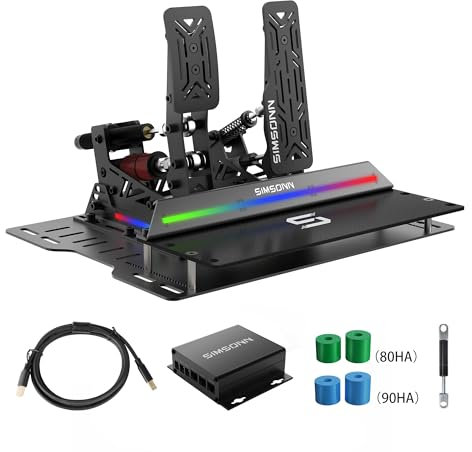 SIMSONN PRO X Ultra-Pedale, Sim-Racing-Pedale, PC-Racing-Simulator-Pedale, HE-Hydraulikpedale Unterstützt VAM und VAM Pro Haptic Pedals Reactor (PRO X Ultra P2-H2-1-Erhöhungsbrett)