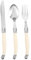 GLEAVI 1 Juego juego de cubiertos cuchara cubiertos de acero inoxidable tenedor utensils vajilla horquilla cuchillería Vigera de acero inoxidable utensilios de metal el plastico blanco