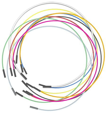 ELFJMZP Ultra Soft Silicone Dupont Cables 20-Pack (10 Colors x2) - 30cm 2.54mm Pitch, Tinned Copper for Arduino/Breadboard, Ideal for Electronics Prototyping & Debugging Niche-Arduino Debug,ESP32
