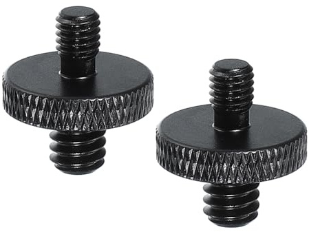 PATIKIL Tripod Screw Adapter 1/4 Male to M5 Male, 2 Pcs Tripod Nut Connectors Camera Mount Screw Camera Double Head Converter for Microphone Holder Magic Arms Accessories, 18 mm