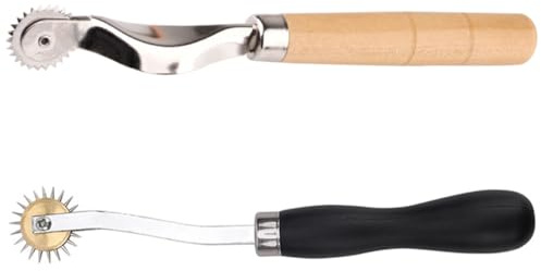 JEWEDECO Kopierrädchen mit Holzgriff 2 Stück für Nähen und Schnittmuster