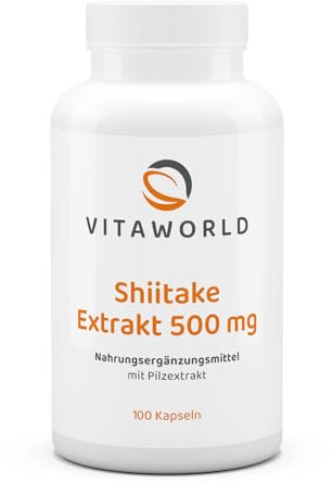 Vita World Shiitake Extract 500mg 100 capsules Apothecary Manufacture Vegan