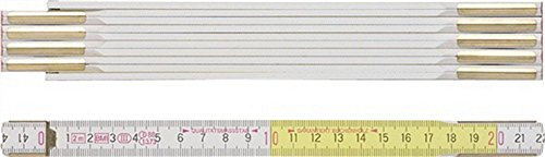 BMI 984914200-WG Holzgliedermaßstab aus Buchenholz, Gliederstärke 3,3 mm, Weißgelb