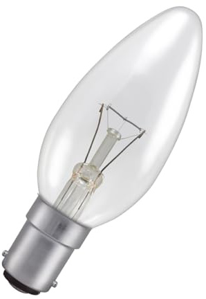 Crompton Lamps 25W 35mm Candle SBC-B15d Dimmable 2800K Warm White Clear 200lm SBC Small Bayonet B15 Incandescent Traditional Light Bulb