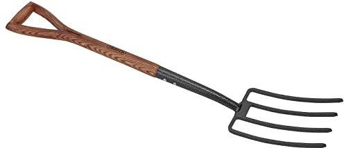 Draper Fourche de Jardin en Acier Carbone avec Manche en frêne 14301, Noir