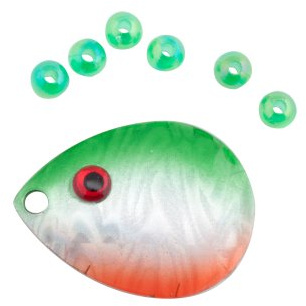 Berkley Walleye Colorado 4 Fluorocarbon Flicker Rig, Electric Perch, Hook Size: Front/Back 2/4