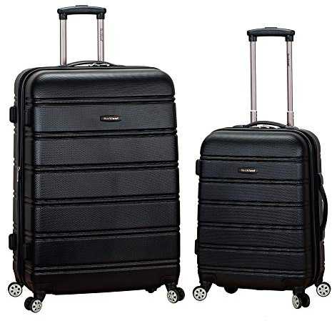 Rockland Melbourne Hardside 2 Piece Expandable Spinner Wheel Luggage Set, (20/28), Black
