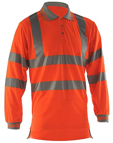 Pulsar Pr470 Hi Vis Orange Long Sleeve Polo Shirt