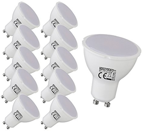 10 Stück 6 watt GU10 LED Spot Lampe Einbauleuchte Einbauspot Einbaustrahler Einbauleuchte milchglas Abdeckung 230V 6400K Kaltweiß