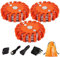TEHEO Flashing Warning Lights, 3 Pieces Rechargeable Emergency Breakdown Lights, Orange Hazard Light, Magnetic Flashing Light, Led Beacon for Traffic accidents, Breakdowns, Road & Water Hazards