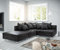 DELIFE Eckcouch Clovis Anthrazit Antik Optik mit Hocker Ottomane Links Ecksofa modular