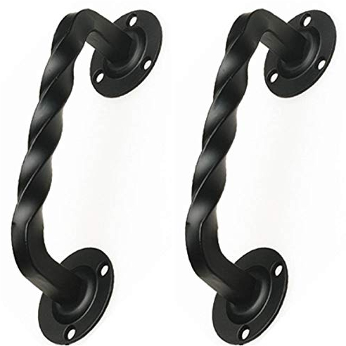 2er Set Antik rustikale Stoßgriffe Türbeschläge Schmiedeeisen Grifflänge 153 mm