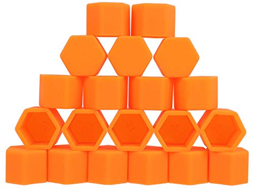 20 Stück Radmutter Felgenabdeckung,MoreChioce Universal 17mm Radschraubenkappe Kappe Auto Rad Reifen Dekor Schutz Auto Mutter Radschraube Cover Radmutter Abdeckungen,Orange