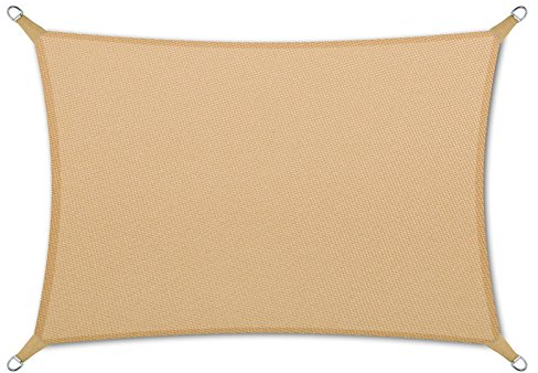 Floordirekt Toldo impermeable de 3 x 5 m, color arena, rectangular, para jardín, terraza y balcón, resistente a los rayos UV y a la intemperie