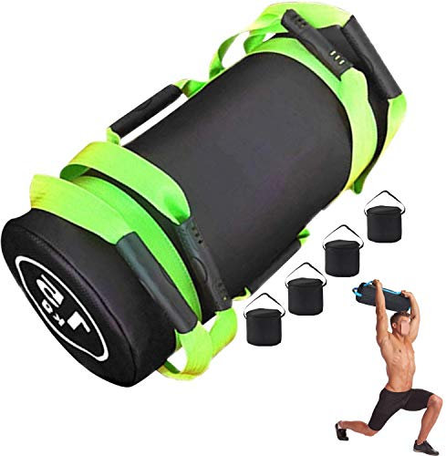 YZBBSH Power Bag 5/10/15/20/25Kg Verstellbarer Gewichts Sandsack mit Griffen Fitness Sandsack für Gewichtheben Training Sandsack Kettlebells,Green 15kg
