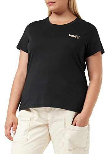Levi's Damen The Perfect Tee T-Shirt,Reflective Poster Logo Caviar,XS