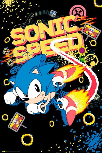 Grupo Erik: Poster Sonic - Speed | Poster da Parete The Hedgehog, 61x91,5cm, Carta Lucida | Incorniciabile | Gamer, Gaming
