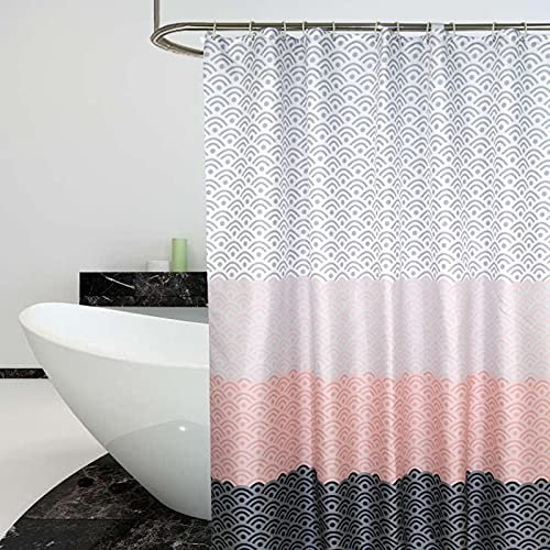 FHYTGBS 1 x einfarbiger Duschvorhang, Muster mit Trennwänden, für Badewannen, Badewannen, Duschwände mit Haken, Duschvorhang (Farbe: 1, Größe: B 150 x H 200 cm)