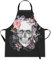 Britimes Schürze für Zuhause, Küche, Kochen, Backen, Gartenarbeit für Damen, Herren, mit Taschen, Totenkopf-Blumen, Vintage-Rose, Blumenmuster, 81,3 x 71,1 cm