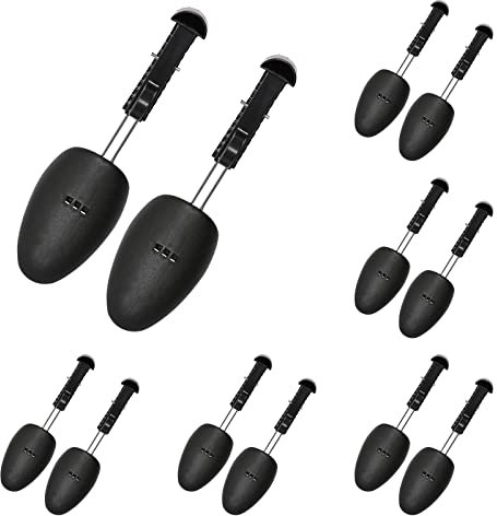 ZJHSXDR 6 pares de plástico zapato árbol ensanchador moldeador para hombres (negro)