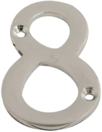 Chrome Door Numbers Screw On 3 Inch Number 8 Door Number Elegant and Bold Door Numerals Suitable for All Door Types Including Wooden uPVC and Composite.