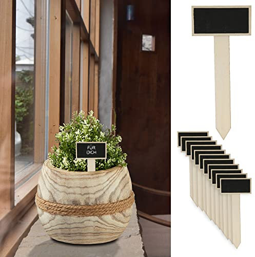 Blumenstecker 12er Set Pflanzschilder │ Tafel Kreide 9x20cm │ Beetbeschriftungstafel Beet Kräuter Blumentopf (1 x 12er Set Blumenstecker)