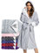 UMIPUBO Robe de Chambre Femme, Peignoir de Bain Polaire Capuche Sortie de Bain Femme avec 2 Poches, Réglable Ceinture - Absorbant et Confort Luxe Ultra Douce (Gris clair)