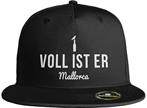 SAUFCOUNTER MARK YOUR DRINKS Voll ist er Snapback Cap Vollister Malle Saufen Bier Alkohol Party (10 Farbvarianten), Farbe: Schwarz/Schwarz