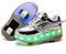 Junge Mädchen Schuhe Kinderschuhe mit Rollen LED Leuchtend Doppelrad schuheltraleicht Outdoor Schuhe 7 Farbe Farbwechsel Rädern Gymnastik Sneaker