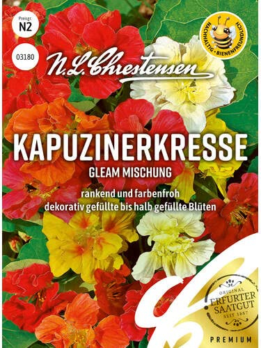 Kapuzinerkresse Gleam Mischung, N.L. Chrestensen Blumensamen Mischung für Garten und Wiese