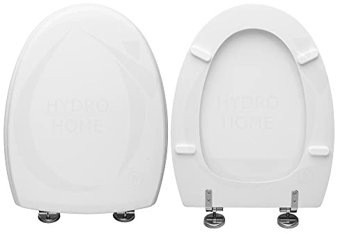 HYDRO HOME Tavoletta Wc PALIO SENESI Compatibile, Copriwater In Legno Rivestito Con 2 mm Di Resina, Tavoletta Wc Con Cerniere Fissaggio Dal Basso MADE IN ITALY