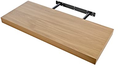 Etrexonline Estante de Pared 80x25x4cm Color Roble, Balda Flotante Pared de Madera Fijación Invisible, Estantes de Almacenamiento Decorativos, Ideal para Salón, Habitación, Pasillo, etc..