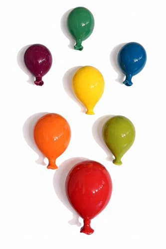 Palloncino in ceramica da appendere al muro, fatto a mano, artigianato, decorazione da parete, ideali per bomboniere (15 cm, ROSSO)