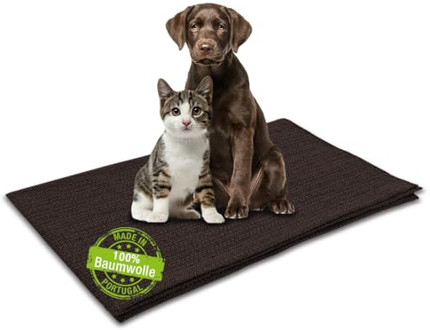 Craft Story Hundedecke Gaia aus 100% Baumwolle 100 x 140 cm Braun - waschbar faltbar ideal für Auto Kofferraum Sofa - Schutzdecke für Hunde und Katzen - Robuste Ruhedecke für Zuhause und Unterwegs