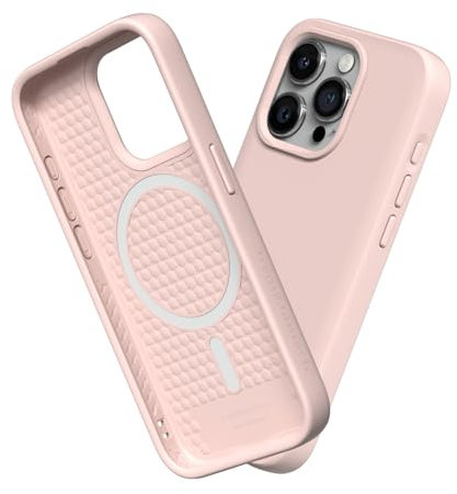 RhinoShield Case kompatibel mit [iPhone 15 Pro Max] | SolidSuit - MagSafe-kompatibel -Stoßdämpfende & schlanke Schutzhülle mit Premium Finish - 3.5 Meter Fallschutz - Samtrosa