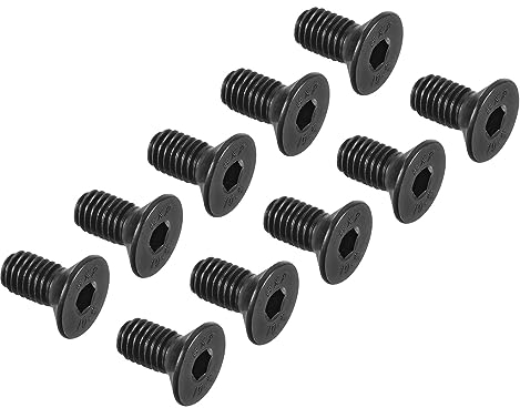 QUARKZMAN M8 x 16mm Hex Douille Plat Tête Fraisée Vis x 20PCS 10.9 Alliage Acier Douille Tête Bouchon Vis Boulons pour Machines et Meubles, [Noir]