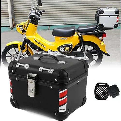 NILZA Motorrad Heckbox Topcase Motorradkoffer Universal Kofferraum Roller Koffer Topcase 30L 40L Helmkoffer Motorcycle Rollerkoffer Mit Montageteilen (Color : Black, Size : 40L)