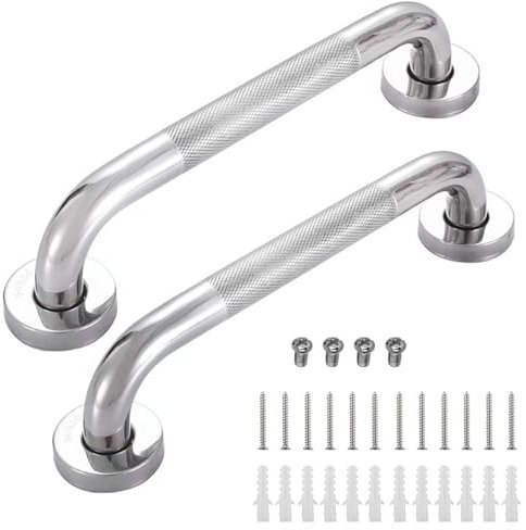 2PCS Treppengeländer und Handläufe, 300 mm Edelstahl Treppenhaus Handlauf Bad Haltegriff mit Anti-Rutsch Griff Indoor Bad Haltegriffe Treppenstufen Griff Handlauf Halterungen Treppenhäuser