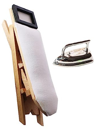 Abaodam 1set Mini Ironing Table for Boys and Girls Decorative Toy Iron for Dollhouses and -scenes Hands Skills and Imagination