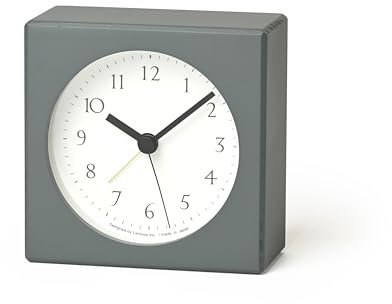 Lemnos Wecker nuan grün, weißes Ziffernblatt/Wecker Analog ohne Ticken/Reisewecker in japanischer Qualität aus Holz gefertigt/analoger Wecker ohne Ticken/Wecker batteriebetrieben