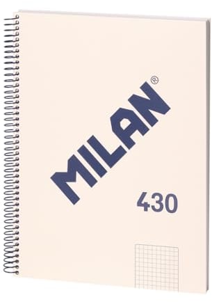 MILAN® Cuaderno A4 con tapa dura, cuadrícula 5x5mm, 80 hojas, papel de 95 gr/m², serie 1918, beige